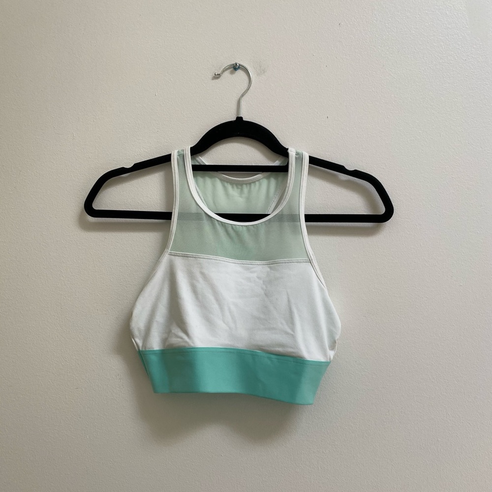 Aerie High Neck Unlined Racerback Mesh Sports Bra S